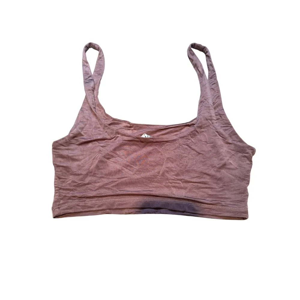 Intimately Free People Womens Square Neck Crop Cami Bralette Mauve‎ Pink Small